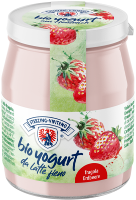 Jogurt Truskawkowy Z Mleka Siennego Bezglutenowy Bio 150 G (Słoik) - Sterzing-Vipiteno [BIO]