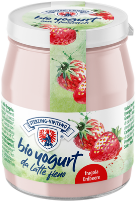 Jogurt Truskawkowy Z Mleka Siennego Bezglutenowy Bio 150 G (Słoik) - Sterzing-Vipiteno [BIO]