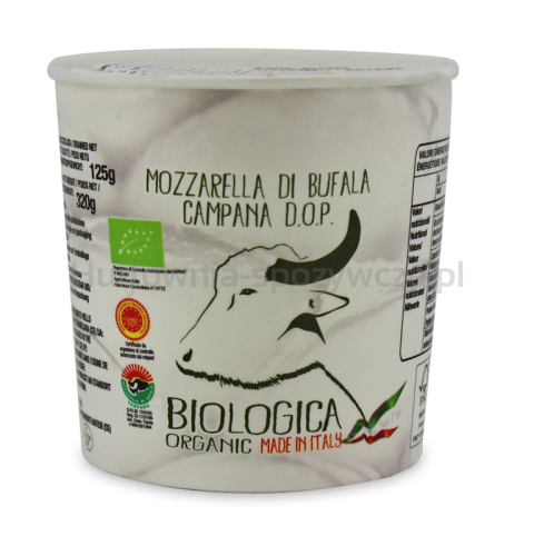 Mozzarella Di Bufala (Z Mleka Bawolego) Kulka (W Kubeczku) Bio 320 G (125 G) - Biologica [BIO]