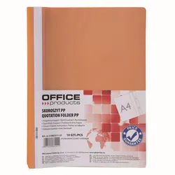 Skoroszyt OFFICE PRODUCTS, 120/180 mic, PP, pomarańczowy