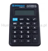Kalkulator kieszonkowy DONAU TECH, 8-cyfr. wyświetlacz, wym. 114x69x19 mm, czarny - 4