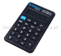 Kalkulator kieszonkowy DONAU TECH, 8-cyfr. wyświetlacz, wym. 114x69x19 mm, czarny - 6
