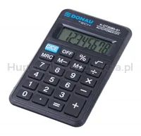 Kalkulator kieszonkowy DONAU TECH, 8-cyfr. wyświetlacz, wym. 114x69x19 mm, czarny - 12