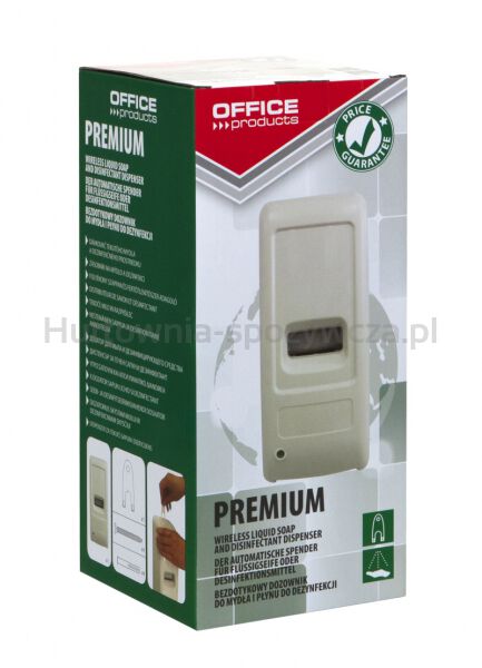 Dozownik do mydła, płynu oraz żelu do dezynfekcji OFFICE PRODUCTS, automatyczny, 1l, biały - 4