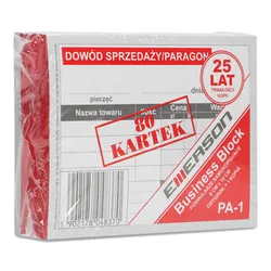 Druk Dowód sprzedaży/paragon Emerson 8cmX10cm 5 bloczków x 80 kartek