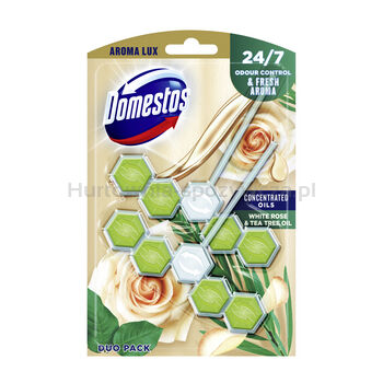 Domestos Kostka Toaletowa Aroma Lux White Rose Green Tea 2x55g