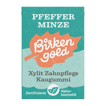 Birkengold Guma Do Żucia Z Ksylitolem O Smaku Mięty Pieprzowej Bez Dodatku Cukrów 28 G [BIO]