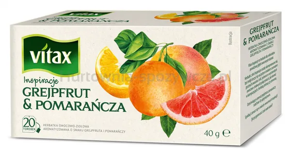 Vitax Herbata Inspirations grejpfrut i pomarańcza, 20 torebek