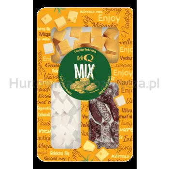 DELI Q MIX Cheddar Red kostki/ Ser kozi kostki/ Mini Salami Pleśniowe, 200g
