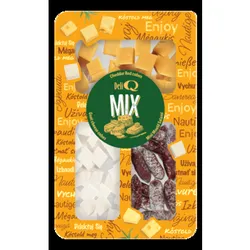 DELI Q MIX Cheddar Red kostki/ Ser kozi kostki/ Mini Salami Pleśniowe, 200g