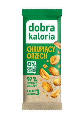 Baton Daktylowy Chrupiący Orzech Bez Dodatku Cukrów 35 G - Dobra Kaloria [BIO]