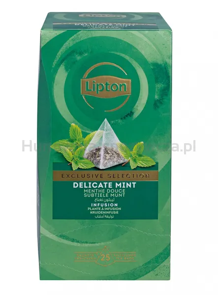Herbata LIPTON Exclusive Selection, piramidki, delikatna mięta, 25 kopert
