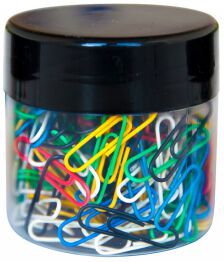 Q-Connect Spinacze okrągłe 28mm, 150szt., w plastikowym słoiku, mix kolorów 
