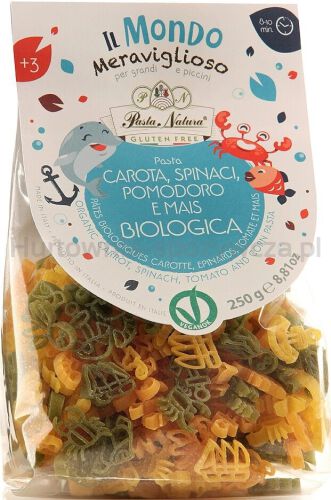 Makaron (Kukurydziany Trójkolorowy) Dla Dzieci Ocean Bezglutenowy Bio 250 G - Pasta Natura [BIO]