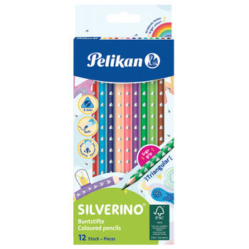 Pelikan Kredki trójkątne (12) Silverino