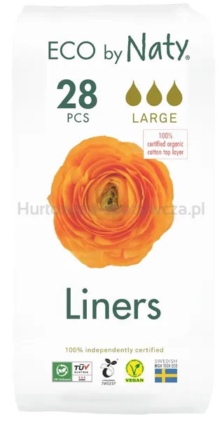Ekologiczne wkladki higieniczne, Large, 28 szt