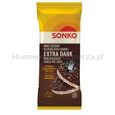 Sonko Wafle ryżowe w czekoladzie gorzkiej 64% EXTRA DARK 69g