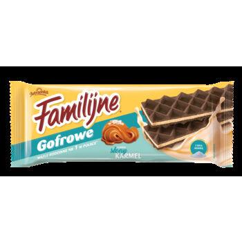 Wafle Familijne Gofrowe o smaku słony karmel 140g