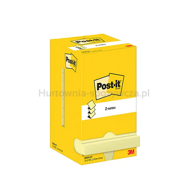 Karteczki Samoprzylepne Post-It® Z-Notes (R-330), 76X76Mm, 12X100 Kart., Żółte