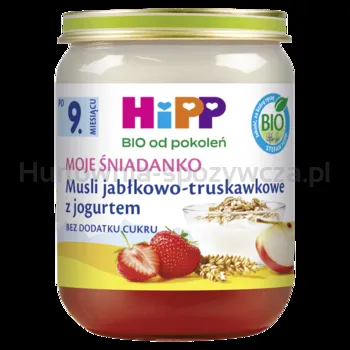 Hipp Musli Jabłkowo-Truskawkowe Z Jogurtem Bio, Po 9. M-Cu, 160 G