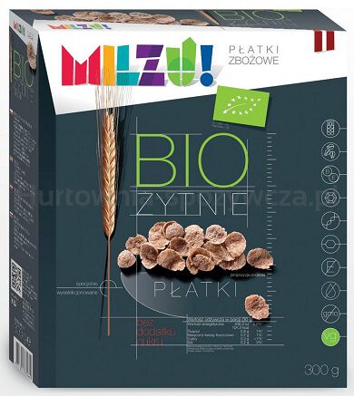 Milzu Płatki Żytnio - Owsiane Bez Dodatku Cukrów Bio 300 G 