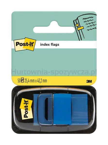 Post-It Zakładki indeksujące (680-2), PP, 25,4x43,2mm, 50 kart., niebieskie 