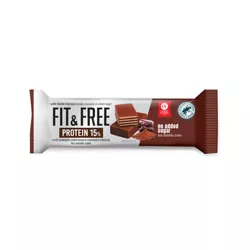 Wafel Fit&Free Protein 15% podwójnie czekoladowy w czekoladzie mlecznej bez dodatku cukrów 40 g