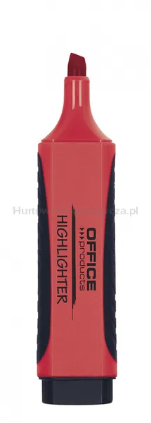 Zakreślacz fluorescencyjny OFFICE PRODUCTS z gumowym uchwytem, 2-5mm, czerwony
