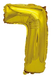Balon foliowy PARTY GO, cyfra 7, 80cm, złoty