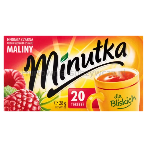 Minutka Herbata Czarna 20 Torebek O Smaku Maliny 28G