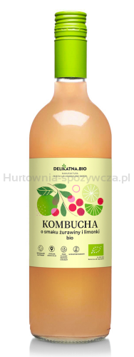 Kombucha O Smaku Żurawiny I Limonki Bio 750 Ml - Delikatna [BIO]