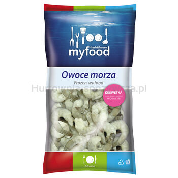 Myfood Krewetka Surowa Obrana Z Ogonem, Rozmiar: 16-20 Szt./Lb, 800G/1000 G