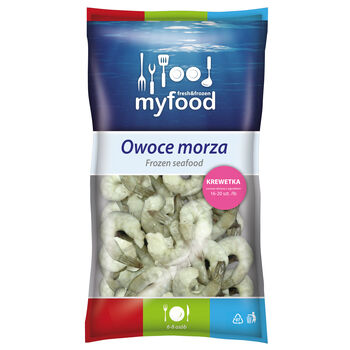 Myfood Krewetka Surowa Obrana Z Ogonem, Rozmiar: 16-20 Szt./Lb, 800G/1000 G