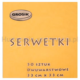 Grosik Serwetki Dwuwarstwowe Żółte 33 Cm X 33 Cm 50 Sztuk