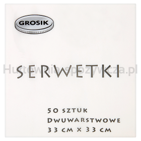 Grosik Serwetki Dwuwarstwowe Białe 33 Cm X 33 Cm 50 Sztuk