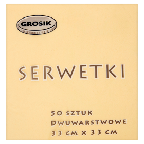 Grosik Serwetki Stołowe Ecru 33X33Cm 50 Sztuk