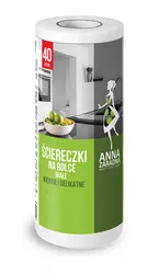 Ściereczki Na Rolce Anna Zaradna, 40 Szt., Białe, Biały