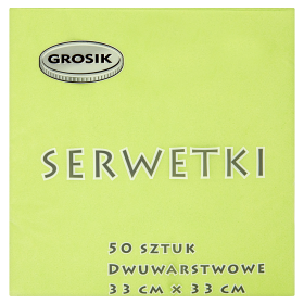 Grosik Serwetki Dwuwarstwowe Limonkowe 33 Cm X 33 Cm 50 Sztuk