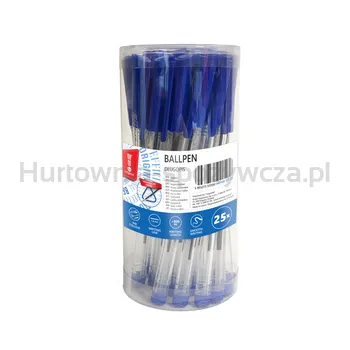 Memobe Długopis biurowy przezroczysty 1,0mm niebieski, 25 sztuk