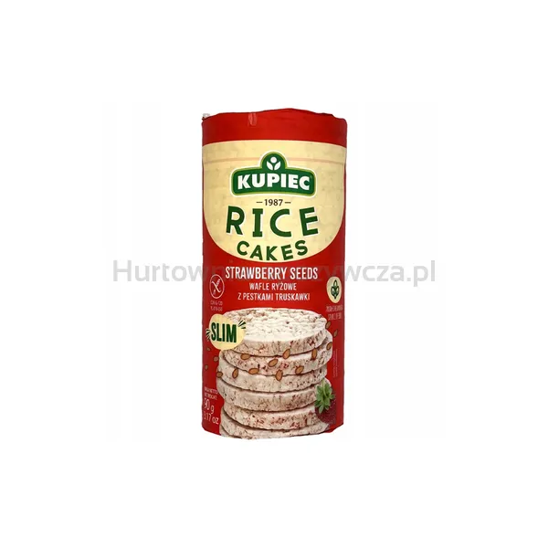 Kupiec Wafle ryżowe z suszonymi pestkami truskawki 90g