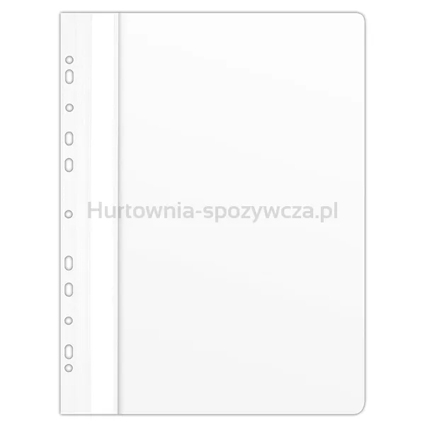 Donau Skoroszyt PVC, A4, twardy, 150/160mikr., wpinany, biały 
