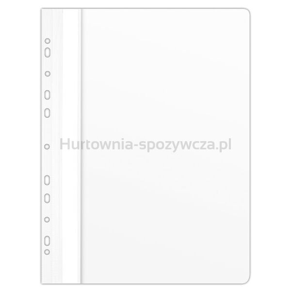 Donau Skoroszyt PVC, A4, twardy, 150/160mikr., wpinany, biały 