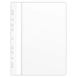 Donau Skoroszyt PVC, A4, twardy, 150/160mikr., wpinany, biały 