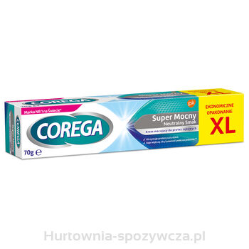 Corega Super Mocny Neutralny Smak Krem Mocujący Bez Cynku Do Protez Zębowych 70 G