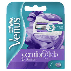 Gillette Venus Comfortglide Breeze Ostrza Wymienne Do Maszynki Do Golenia Dla Kobiet 4 Sztuk, Z Elastycznymi Paskami Nawilżającymi