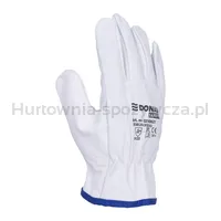 Rękawice robocze DONAU SAFETY, skóra kozia, rozm. 8/M, białe - 2