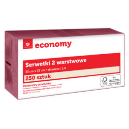 TG Economy Serwetka 33x33 cm, 2 warstwowa bordowa 250 sztuk