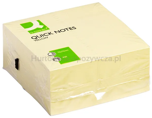 Q-Connect Kostka samoprzylepna 76x76mm, 400 kart., żółty 