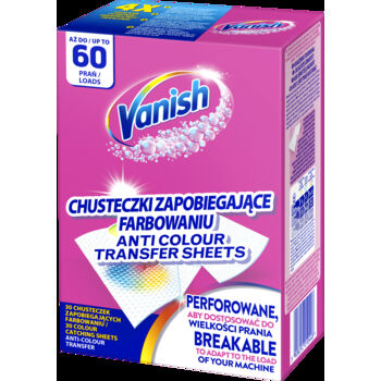 Vanish Color Protect - Chusteczki wyłapujące barwnik, 60 prań (30 chusteczek)