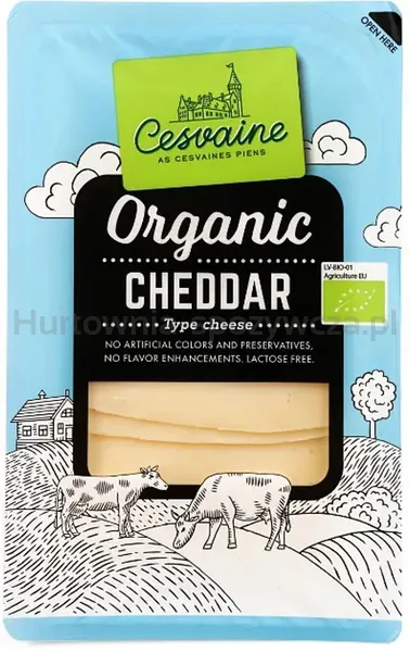 Ser cheddar w plastrach BIO 125 g